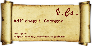 Várhegyi Csongor névjegykártya